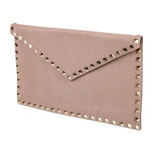 Valentino Garavani Rockstud Grainy Calfskin Envelope Pouch
